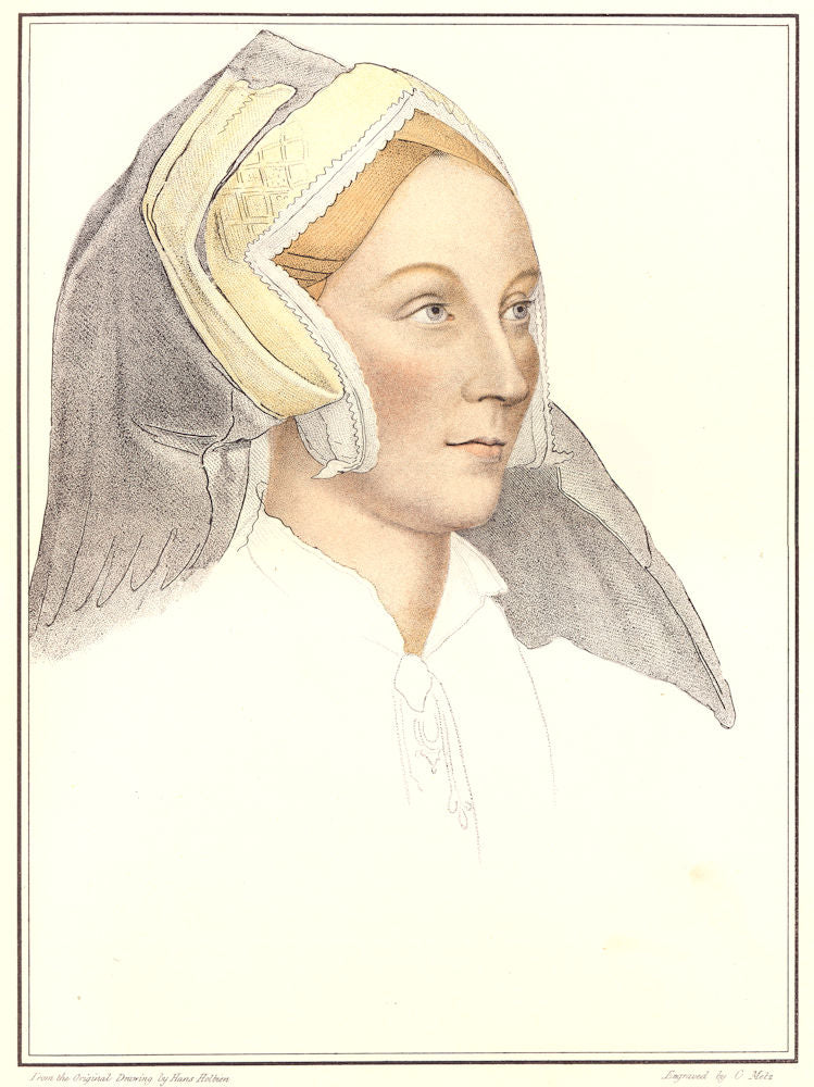 Margaret à Barrow, Lady Elyot by Bartolozzi/Holbein. Henry VIII's court 1884